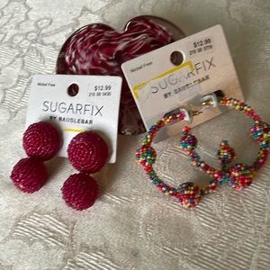New On Cards Sugarfix Baublebar Beaded Pierced Earrings Lot